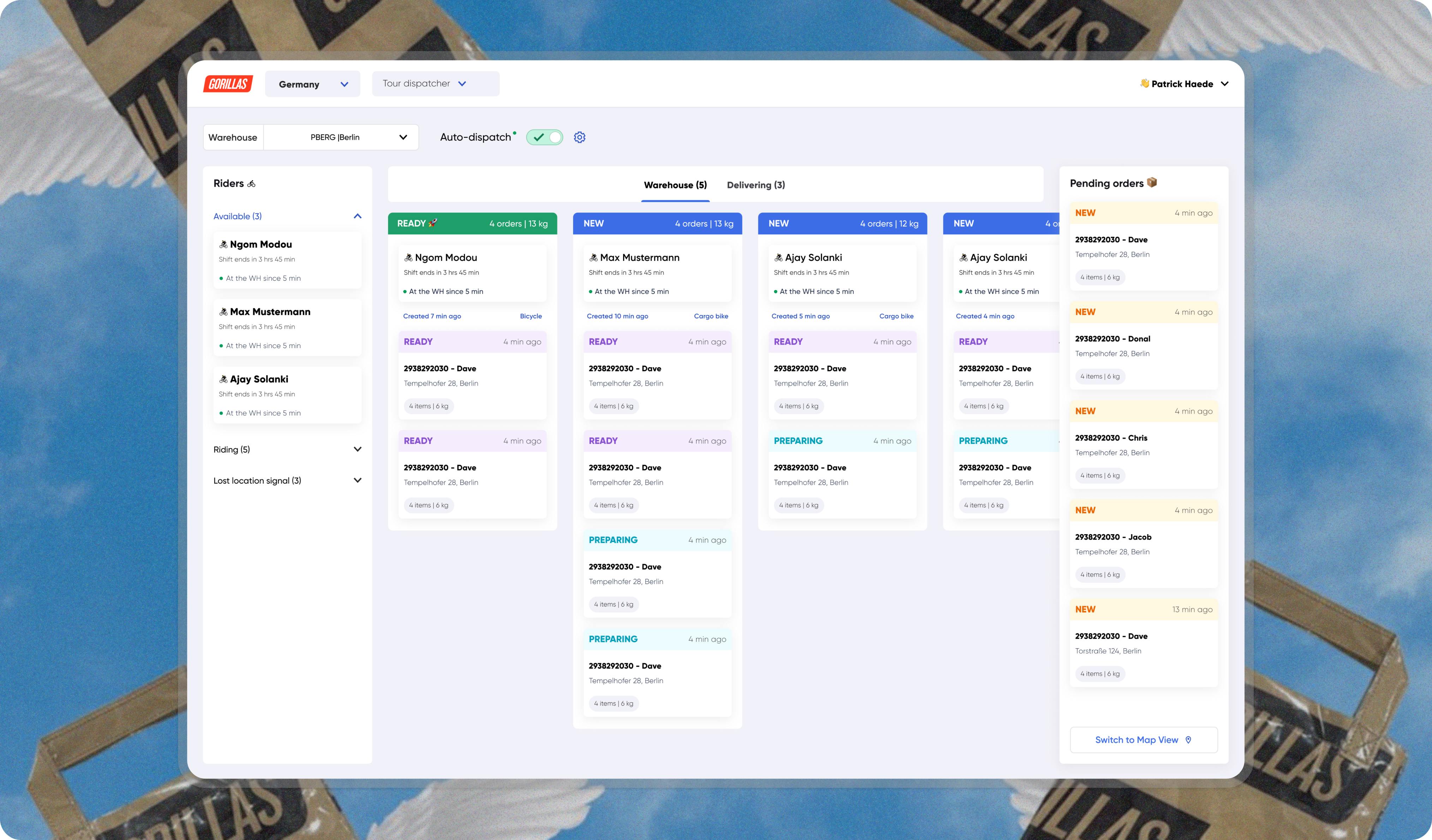 Tour Dispatcher Dashboard